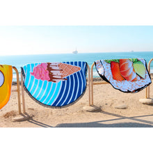 Load image into Gallery viewer, The Coral Cone - Round Beach Towel with Fringe
