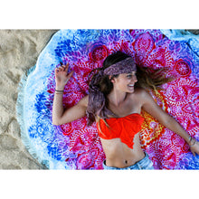 Load image into Gallery viewer, The Day Dreamer - Round Beach Towel with Fringe
