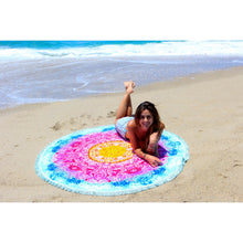 Load image into Gallery viewer, The Day Dreamer - Round Beach Towel with Fringe
