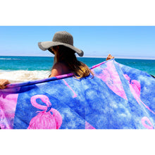 Load image into Gallery viewer, The Dazed Flamingo - Round Beach Towel with Fringe

